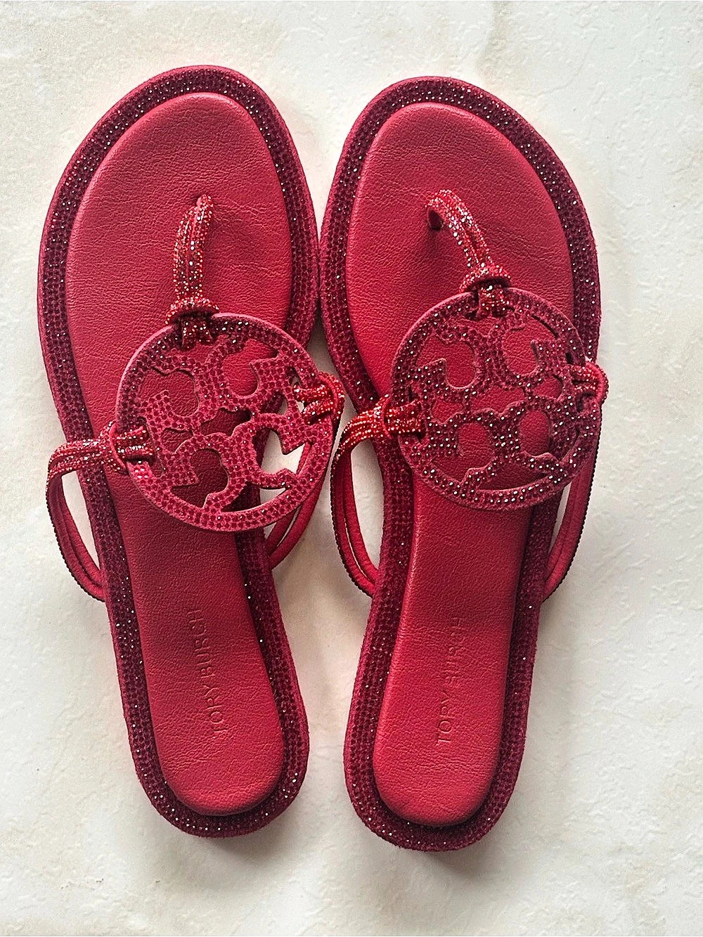 Tory Burch Miller Pavé Thong Sandal Pavé Thong Sandals Red EU 40